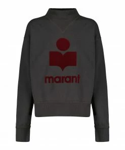 ISABEL MARANT ÉTOILE Sweatshirt Moby Coton Organique Noir Délavé