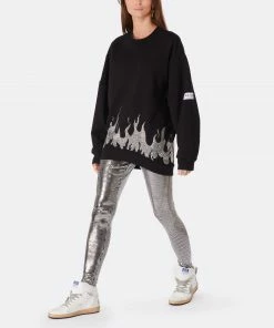 GAÏA GAÏA Sweatshirt Sanyo Oversized Puff Sleeve Coton Noir Strass -Boutique MAJESTIC FILATURES unnamed file 1831