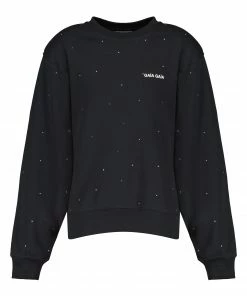 Boutique MAJESTIC FILATURES 24 GAÏA GAÏA Sweatshirt Enyo Coton Noir Strass