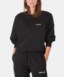 GAÏA GAÏA Sweatshirt Enyo Coton Noir Strass -Boutique MAJESTIC FILATURES unnamed file 1840