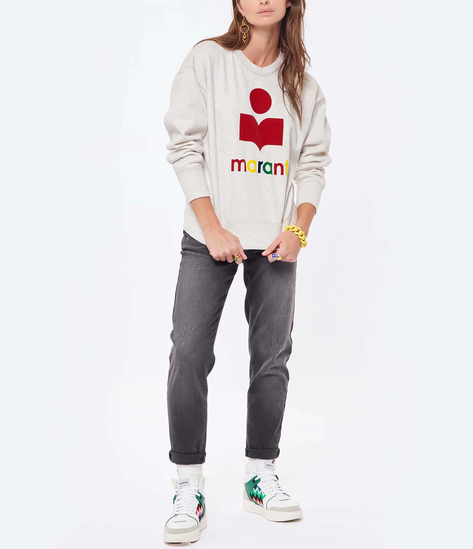 ISABEL MARANT ÉTOILE Sweatshirt Mobyli Coton Écru, Capsule Color Playground 6 ISABEL MARANT ÉTOILE Sweatshirt Mobyli Coton Écru, Capsule Color Playground – Image 4