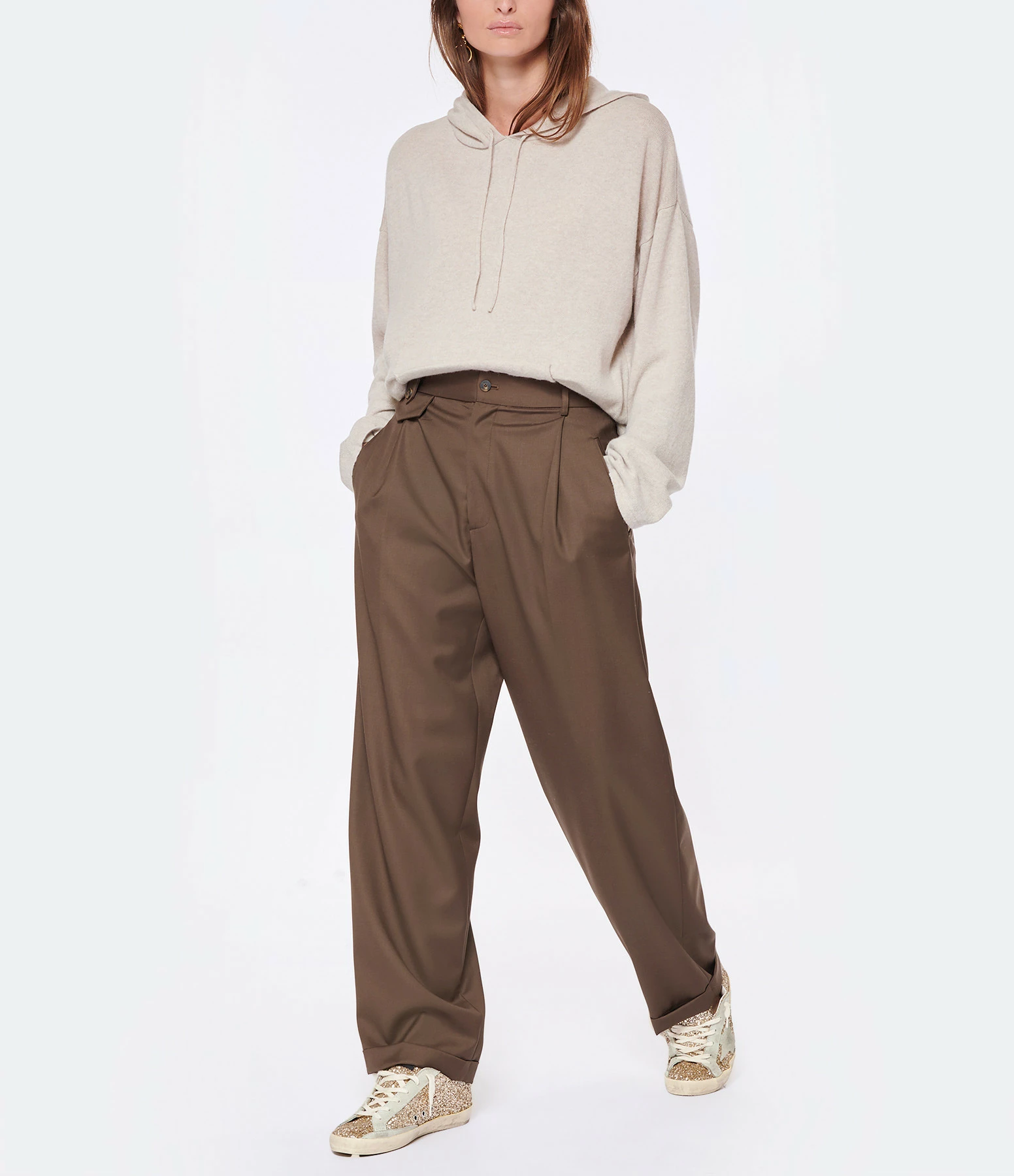 JEANNE VOULAND Sweatshirt Hoodie Gian Laine Beige 6 JEANNE VOULAND Sweatshirt Hoodie Gian Laine Beige – Image 4