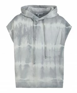 JEANNE VOULAND Sweatshirt Hoodie Gunt Coton Tie And Dye Gris