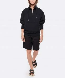 AMI PARIS Sweatshirt Zippé Unisexe Ami De Cœur Coton Biologique Noir -Boutique MAJESTIC FILATURES unnamed file 1897