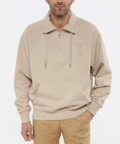 AMI PARIS Sweatshirt Zippé Unisexe Ami De Cœur Coton Biologique Beige 13 AMI PARIS Sweatshirt Zippé Unisexe Ami De Cœur Coton Biologique Beige -Boutique MAJESTIC FILATURES unnamed file 1906
