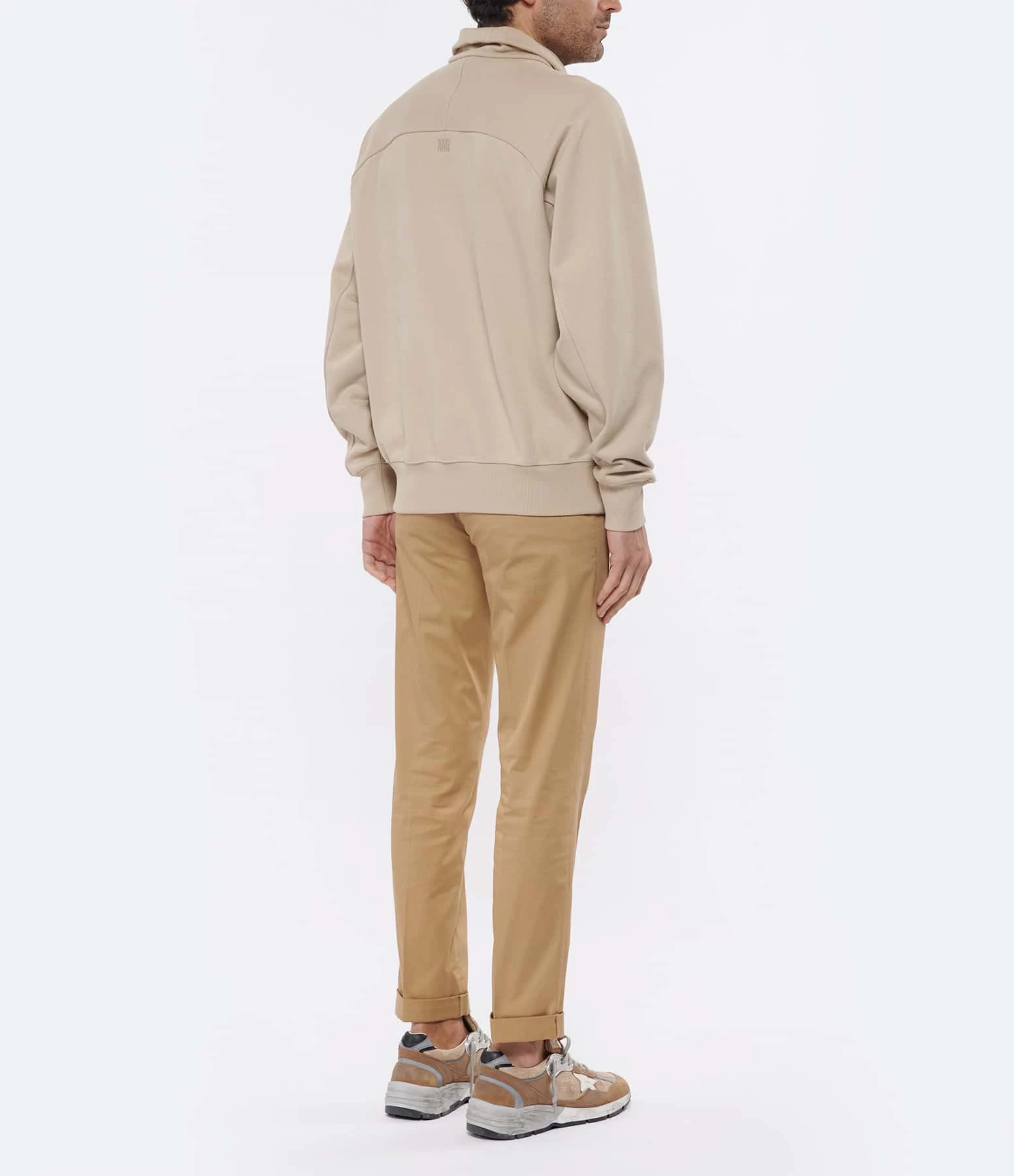 AMI PARIS Sweatshirt Zippé Unisexe Ami De Cœur Coton Biologique Beige 9 AMI PARIS Sweatshirt Zippé Unisexe Ami De Cœur Coton Biologique Beige – Image 7