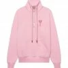 AMI PARIS Sweatshirt Zippé Unisexe Ami De Cœur Coton Biologique Rose Pâle 1 AMI PARIS Sweatshirt Zippé Unisexe Ami De Cœur Coton Biologique Rose Pâle -Boutique MAJESTIC FILATURES unnamed file 1909