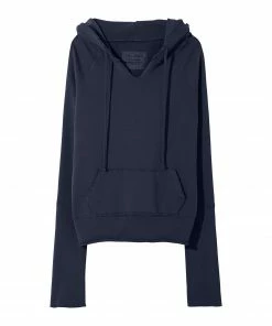 NILI LOTAN Sweatshirt Hoodie Janie Coton Bleu Marine