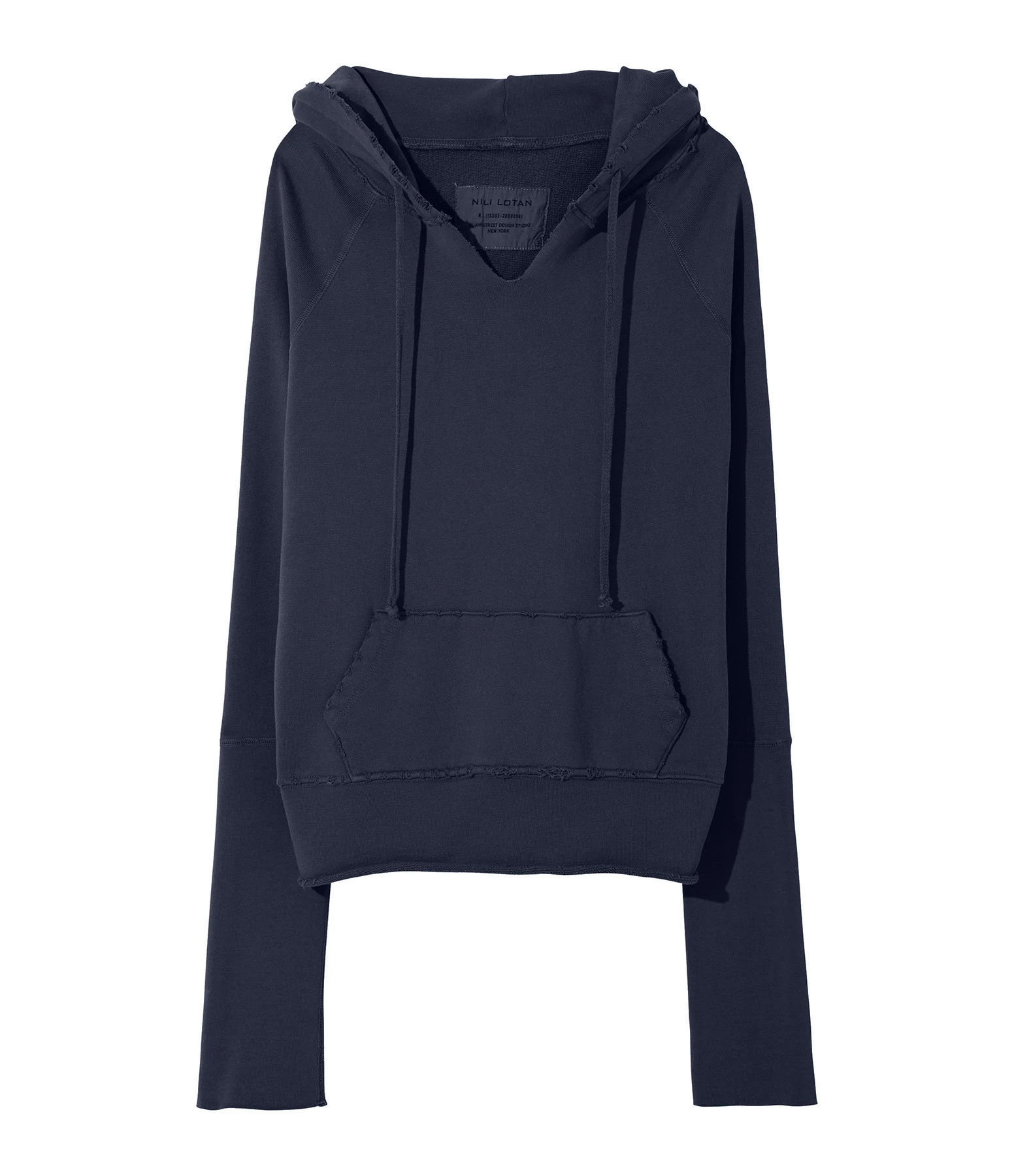 NILI LOTAN Sweatshirt Hoodie Janie Coton Bleu Marine 3 NILI LOTAN Sweatshirt Hoodie Janie Coton Bleu Marine