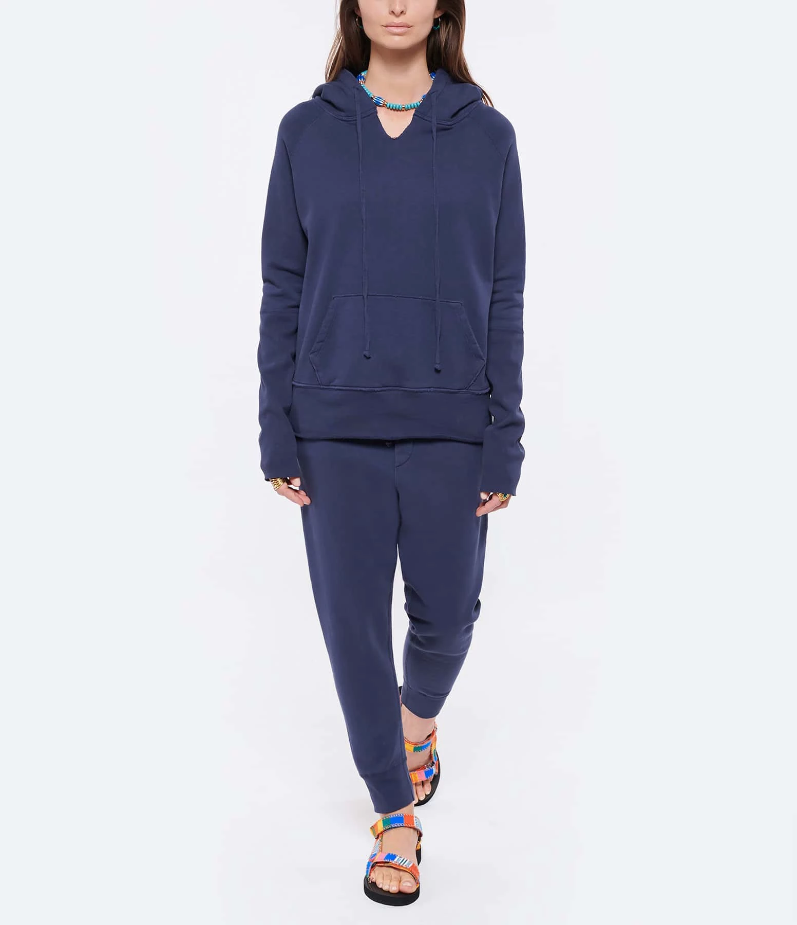 NILI LOTAN Sweatshirt Hoodie Janie Coton Bleu Marine 7 NILI LOTAN Sweatshirt Hoodie Janie Coton Bleu Marine – Image 5