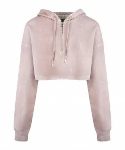 GOLDEN GOOSE Sweatshirt Crop Coton Rose