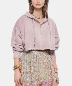 GOLDEN GOOSE Sweatshirt Crop Coton Rose -Boutique MAJESTIC FILATURES unnamed file 1949