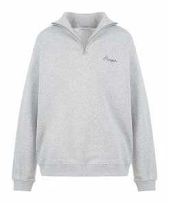 MAISON LABICHE Sweatshirt Unisexe Amour Coton Biologique Gris Clair Chiné