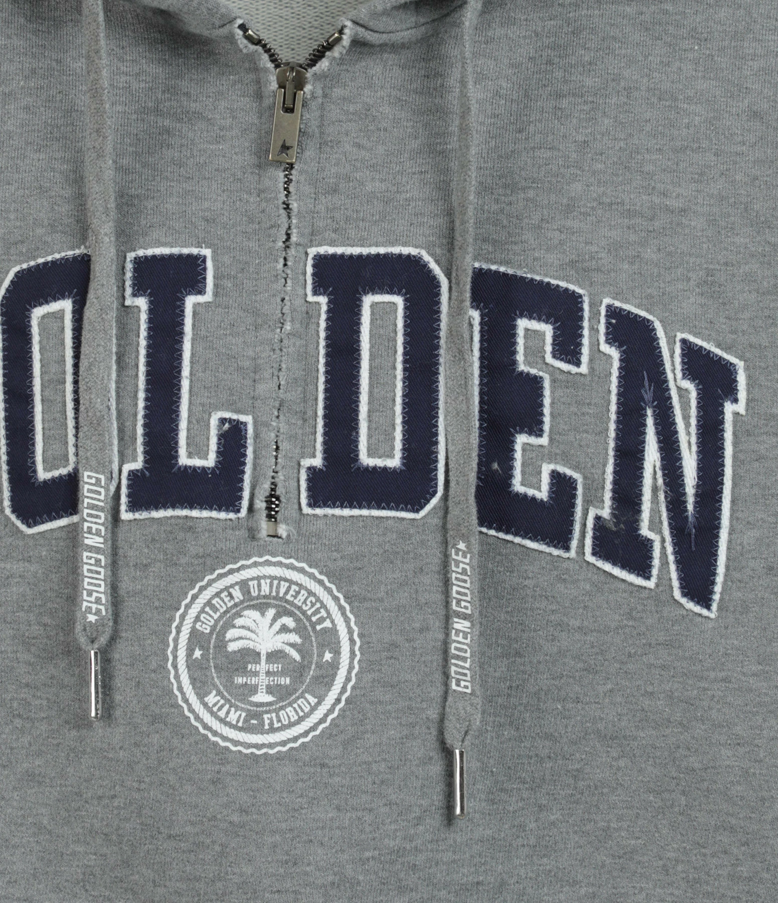 GOLDEN GOOSE Sweatshirt Crop Golden Coton Gris 4 GOLDEN GOOSE Sweatshirt Crop Golden Coton Gris – Image 2