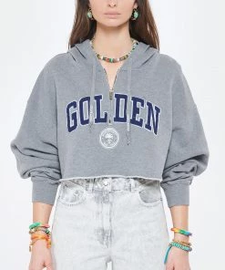 GOLDEN GOOSE Sweatshirt Crop Golden Coton Gris 10 GOLDEN GOOSE Sweatshirt Crop Golden Coton Gris -Boutique MAJESTIC FILATURES unnamed file 1975