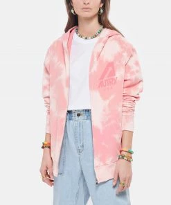 AUTRY Sweatshirt Hoodie Matchpoint Logo Rose -Boutique MAJESTIC FILATURES unnamed file 1981