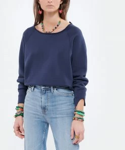 NILI LOTAN Sweatshirt Luka Coton Bleu Marine -Boutique MAJESTIC FILATURES unnamed file 1986