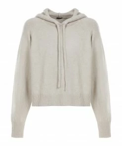 JOSEPH Sweatshirt Hoodie Soie Coton Beige