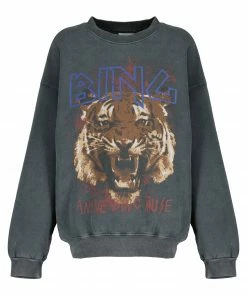 ANINE BING Sweatshirt Tiger Coton Organique Gris