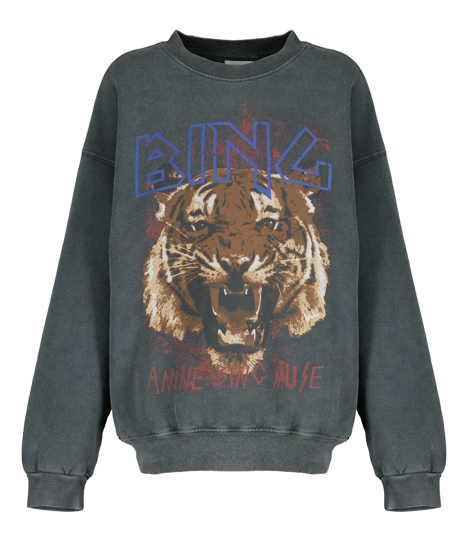 ANINE BING Sweatshirt Tiger Coton Organique Gris 3 ANINE BING Sweatshirt Tiger Coton Organique Gris