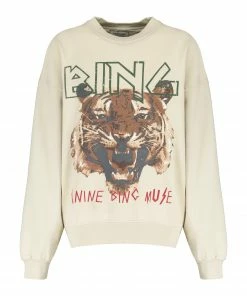 ANINE BING Sweatshirt Tiger Coton Organique Stone