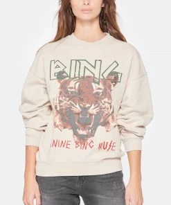 ANINE BING Sweatshirt Tiger Coton Organique Stone 9 ANINE BING Sweatshirt Tiger Coton Organique Stone -Boutique MAJESTIC FILATURES unnamed file 2020