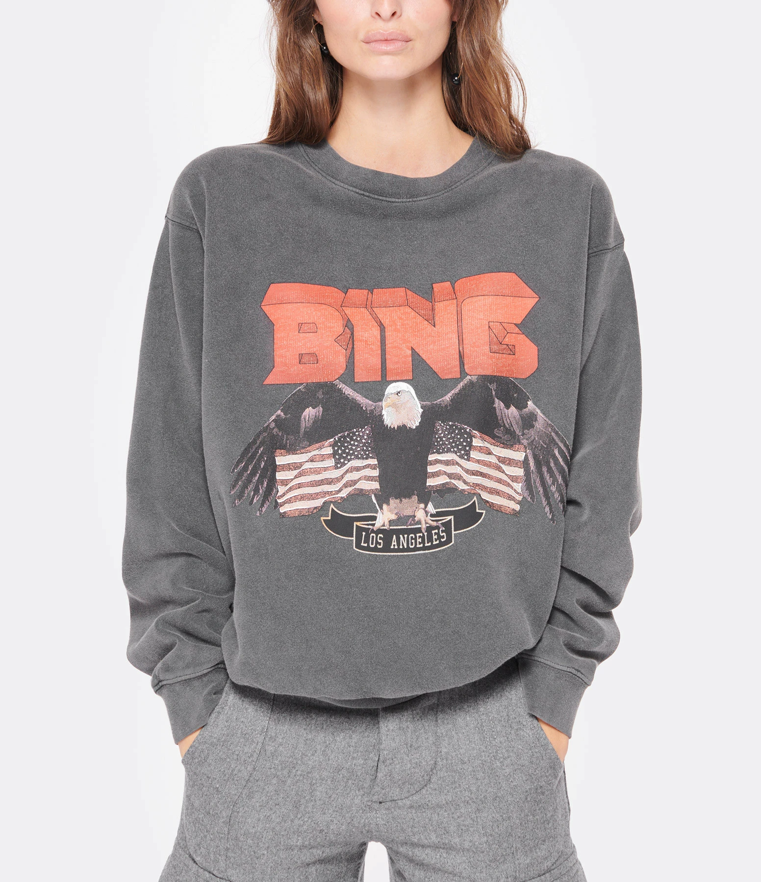 ANINE BING Sweatshirt Vintage Coton Noir 5 ANINE BING Sweatshirt Vintage Coton Noir – Image 3