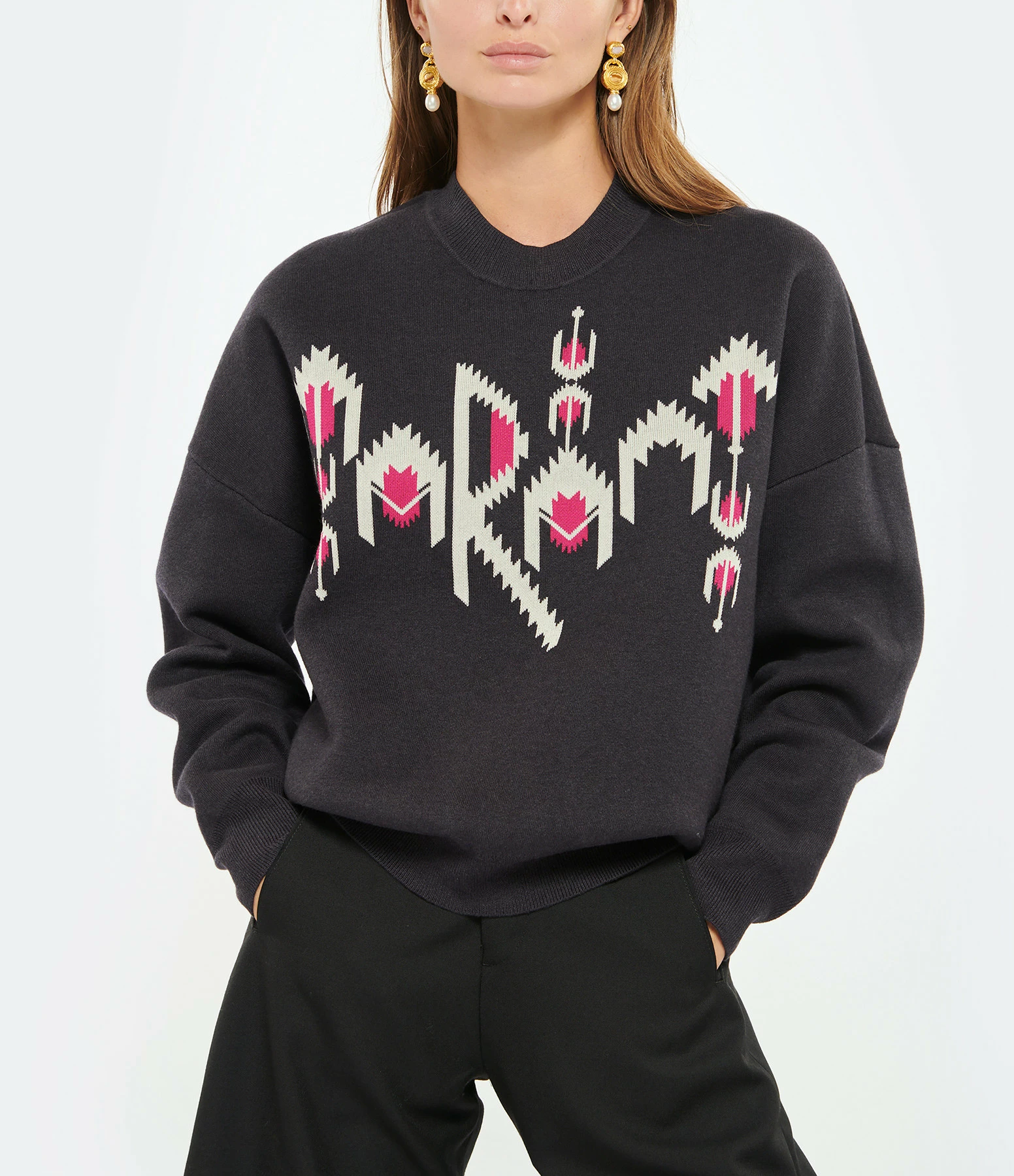 ISABEL MARANT ÉTOILE Pull Adison Coton Bleu Midnight 5 ISABEL MARANT ÉTOILE Pull Adison Coton Bleu Midnight – Image 3