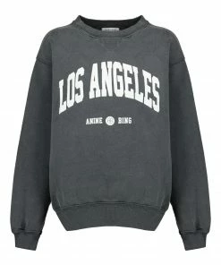 ANINE BING Sweatshirt Ramona LA Coton Organique Noir Délavé