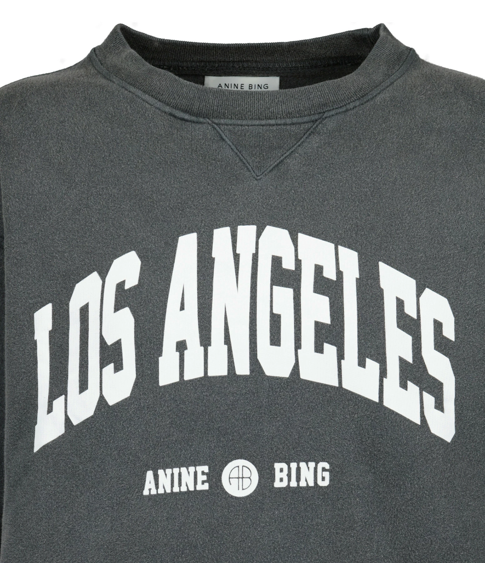 ANINE BING Sweatshirt Ramona LA Coton Organique Noir Délavé 4 ANINE BING Sweatshirt Ramona LA Coton Organique Noir Délavé – Image 2