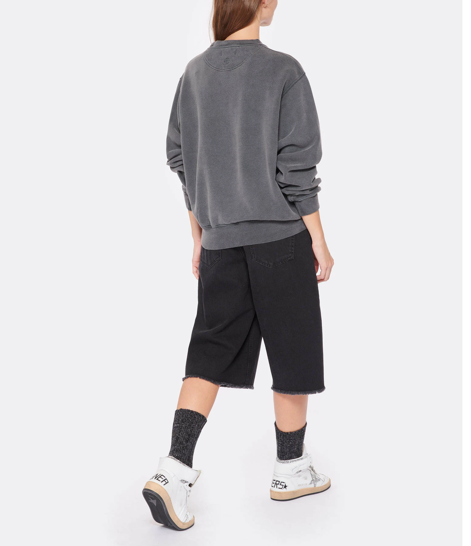 ANINE BING Sweatshirt Ramona LA Coton Organique Noir Délavé 7 ANINE BING Sweatshirt Ramona LA Coton Organique Noir Délavé – Image 5
