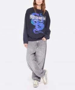 ANINE BING Sweatshirt Jaci Coton Organique Noir Délavé -Boutique MAJESTIC FILATURES unnamed file 2063