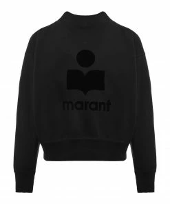 ISABEL MARANT ÉTOILE Sweatshirt Moby Coton Noir Délavé