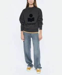 ISABEL MARANT ÉTOILE Sweatshirt Moby Coton Noir Délavé -Boutique MAJESTIC FILATURES unnamed file 2083
