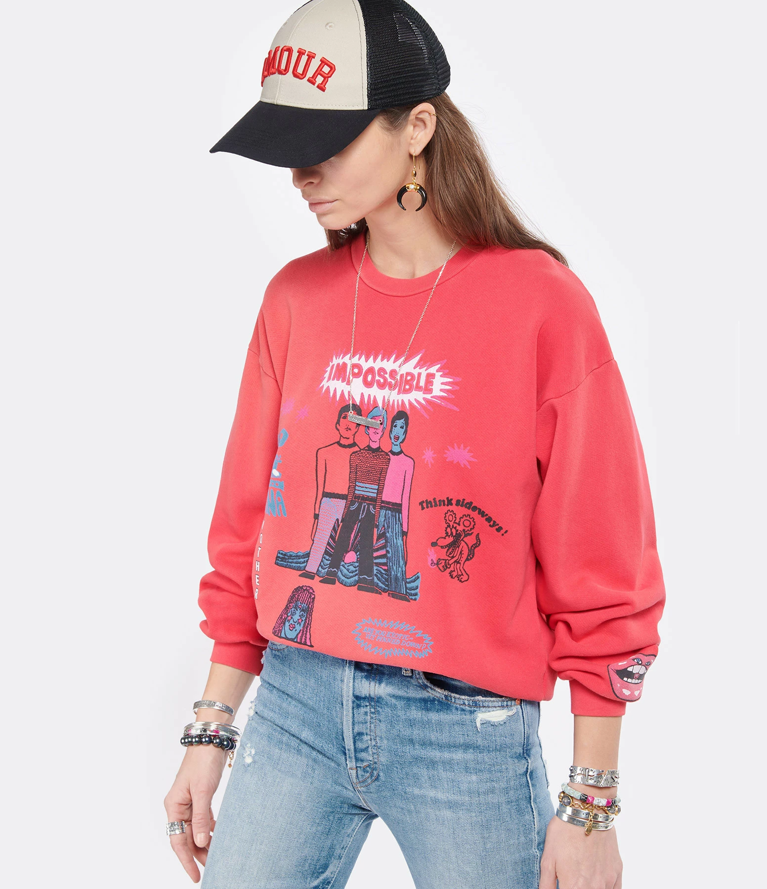 MOTHER Sweatshirt The Drop Square Coton Think Sideways 5 MOTHER Sweatshirt The Drop Square Coton Think Sideways – Image 3