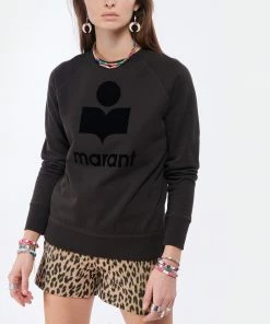 ISABEL MARANT ÉTOILE Sweatshirt Milly Coton Noir Délavé -Boutique MAJESTIC FILATURES unnamed file 2142