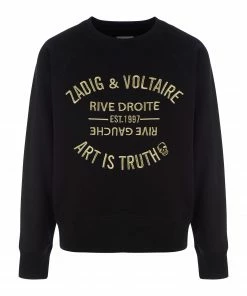 ZADIG & VOLTAIRE Sweatshirt Upper Blason Coton Noir