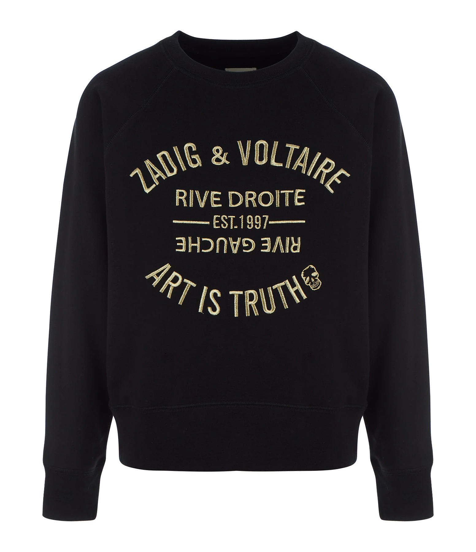 ZADIG & VOLTAIRE Sweatshirt Upper Blason Coton Noir 3 ZADIG & VOLTAIRE Sweatshirt Upper Blason Coton Noir