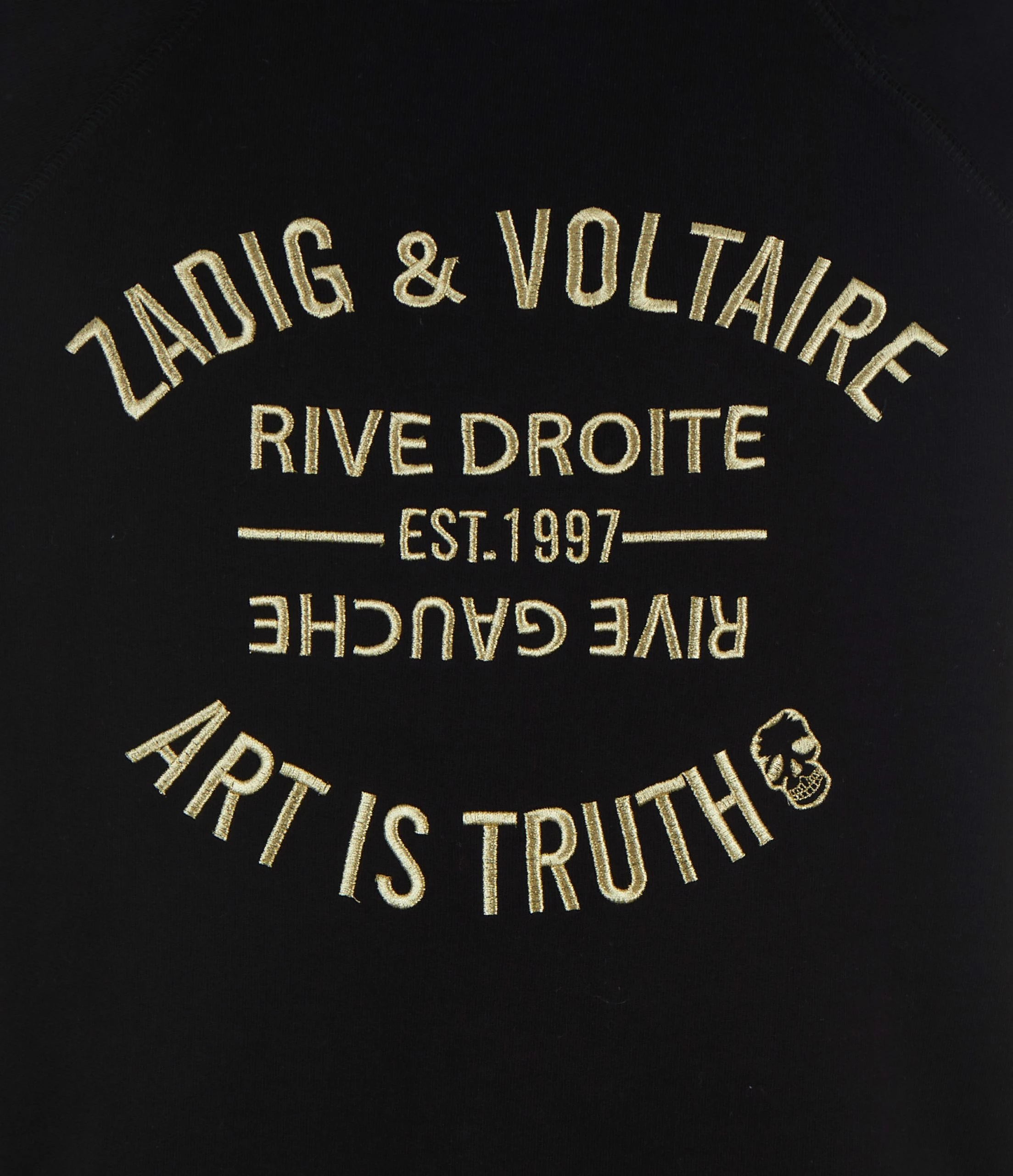 ZADIG & VOLTAIRE Sweatshirt Upper Blason Coton Noir 4 ZADIG & VOLTAIRE Sweatshirt Upper Blason Coton Noir – Image 2