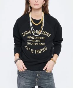 ZADIG & VOLTAIRE Sweatshirt Upper Blason Coton Noir 10 ZADIG & VOLTAIRE Sweatshirt Upper Blason Coton Noir -Boutique MAJESTIC FILATURES unnamed file 2152