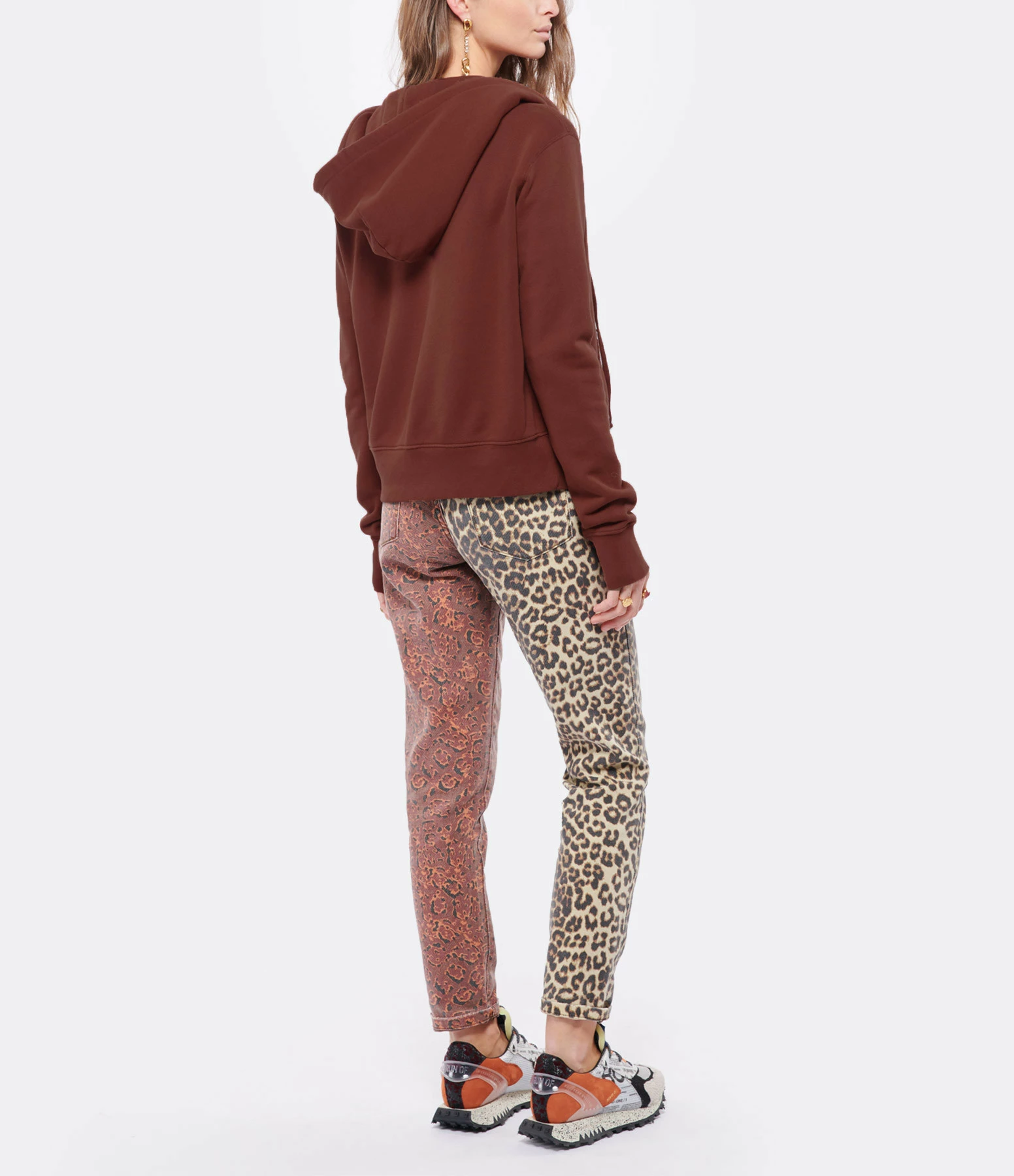 NILI LOTAN Sweatshirt Zippé Callie Coton Henné 7 NILI LOTAN Sweatshirt Zippé Callie Coton Henné – Image 5