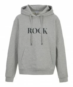 JEANNE VOULAND Sweatshirt Hoodie Gunter Coton Rock Love Gris Clair Glitter