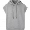 JEANNE VOULAND Sweatshirt Hoodie Sans Manches Gunt Gris Clair -Boutique MAJESTIC FILATURES unnamed file 2215