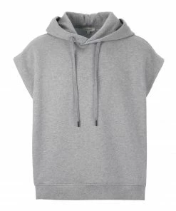 JEANNE VOULAND Sweatshirt Hoodie Sans Manches Gunt Gris Clair