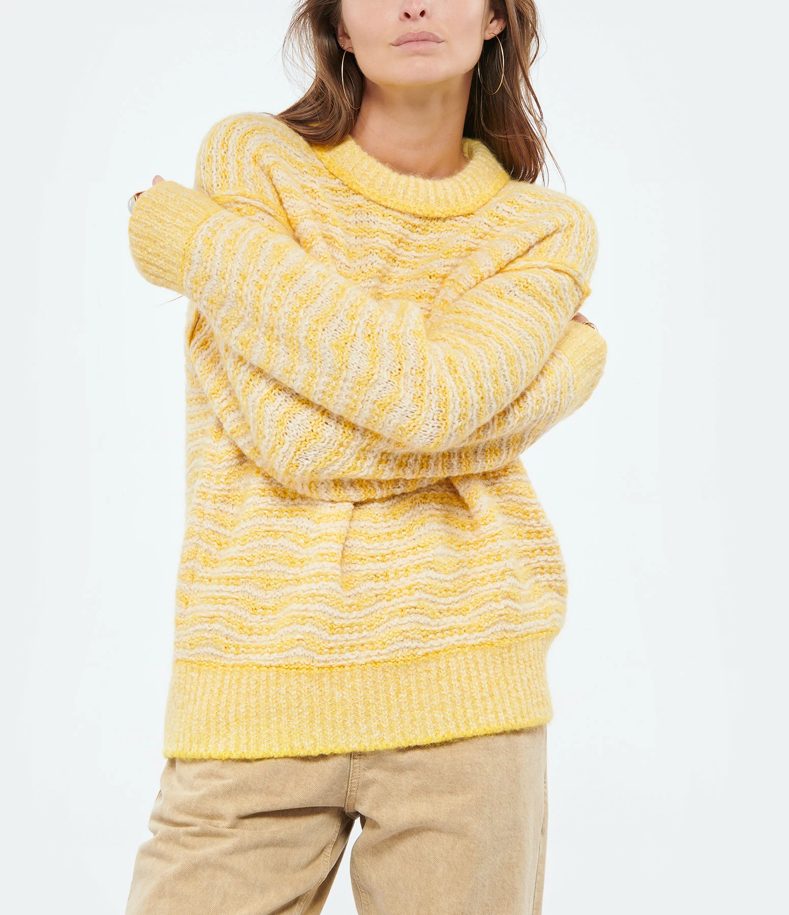 CLOSED Pull Laine Coton Jaune 5 CLOSED Pull Laine Coton Jaune – Image 3