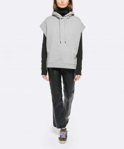 JEANNE VOULAND Sweatshirt Hoodie Sans Manches Gunt Gris Clair -Boutique MAJESTIC FILATURES unnamed file 2221