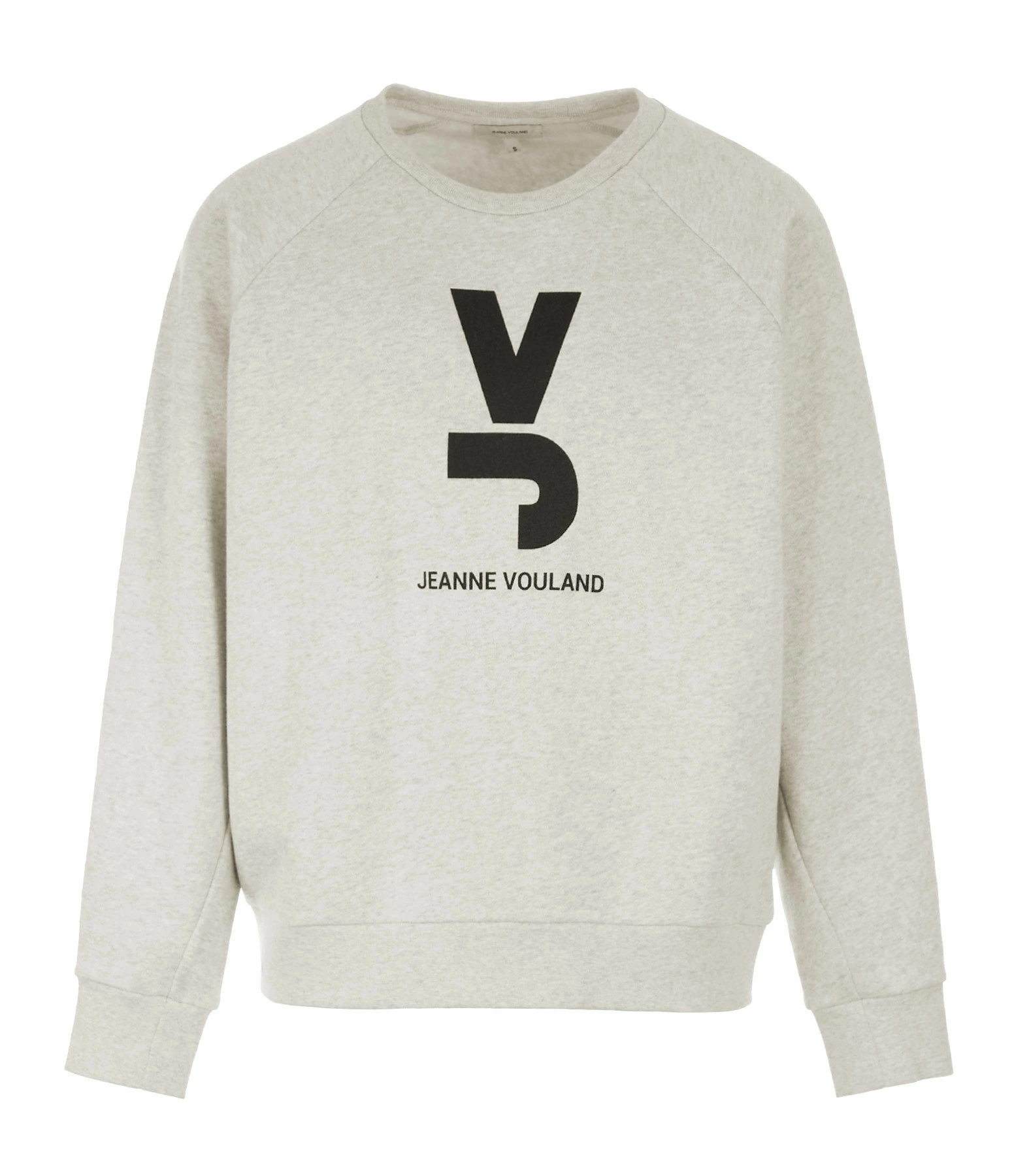 JEANNE VOULAND Sweatshirt Gais Logo JV Molleton Écru Chiné 3 JEANNE VOULAND Sweatshirt Gais Logo JV Molleton Écru Chiné