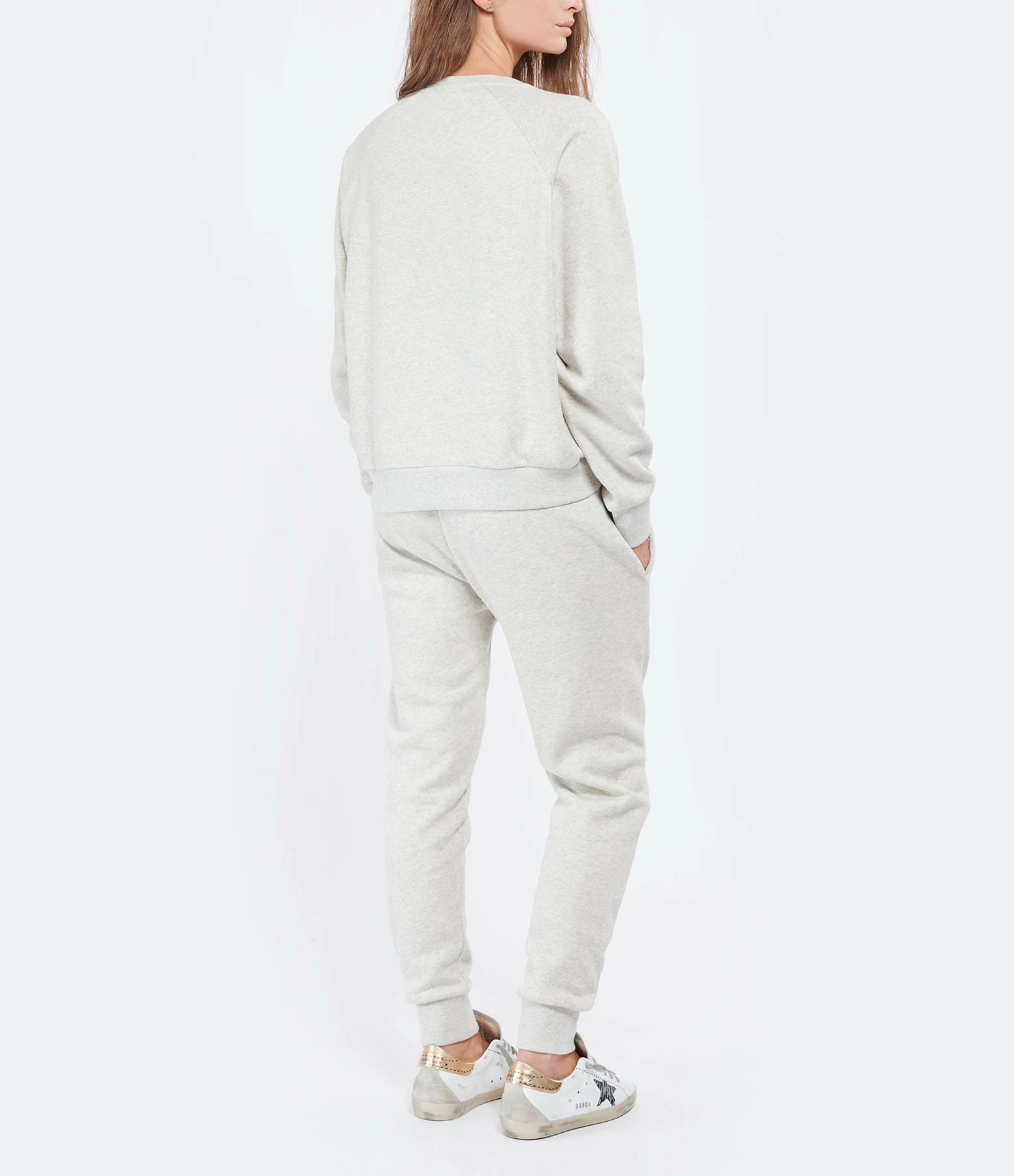 JEANNE VOULAND Sweatshirt Gais Logo JV Molleton Écru Chiné 5 JEANNE VOULAND Sweatshirt Gais Logo JV Molleton Écru Chiné – Image 3
