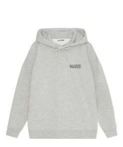 GANNI Sweatshirt Hoodie Software Isoli Coton Biologique Gris Paloma