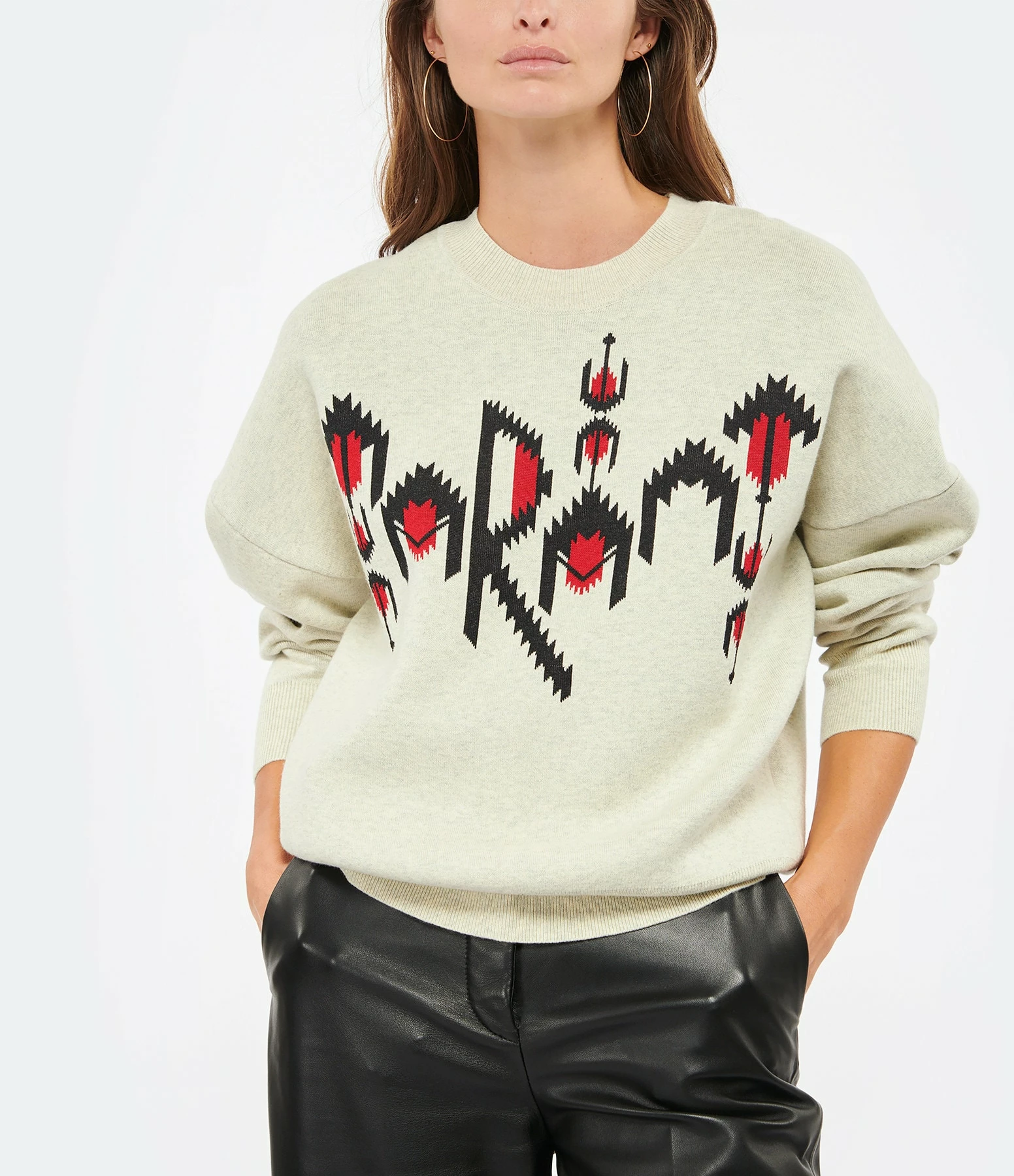 ISABEL MARANT ÉTOILE Pull Adison Coton Gris Clair 5 ISABEL MARANT ÉTOILE Pull Adison Coton Gris Clair – Image 3